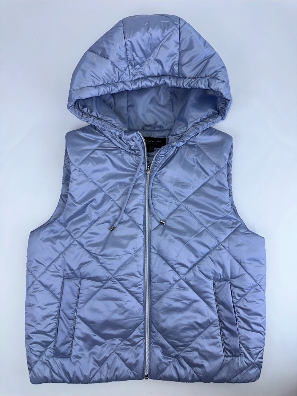 MARC NEW YORK Light Blue Quilted Hooded Puffer Vest. Size L. NWOT